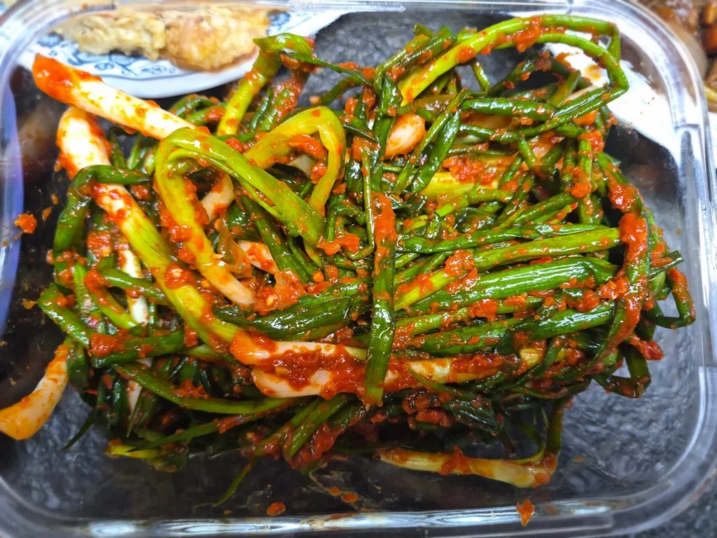 Green onion kimchi sent by my mother-in-law for our family Chuseok meal in Korea