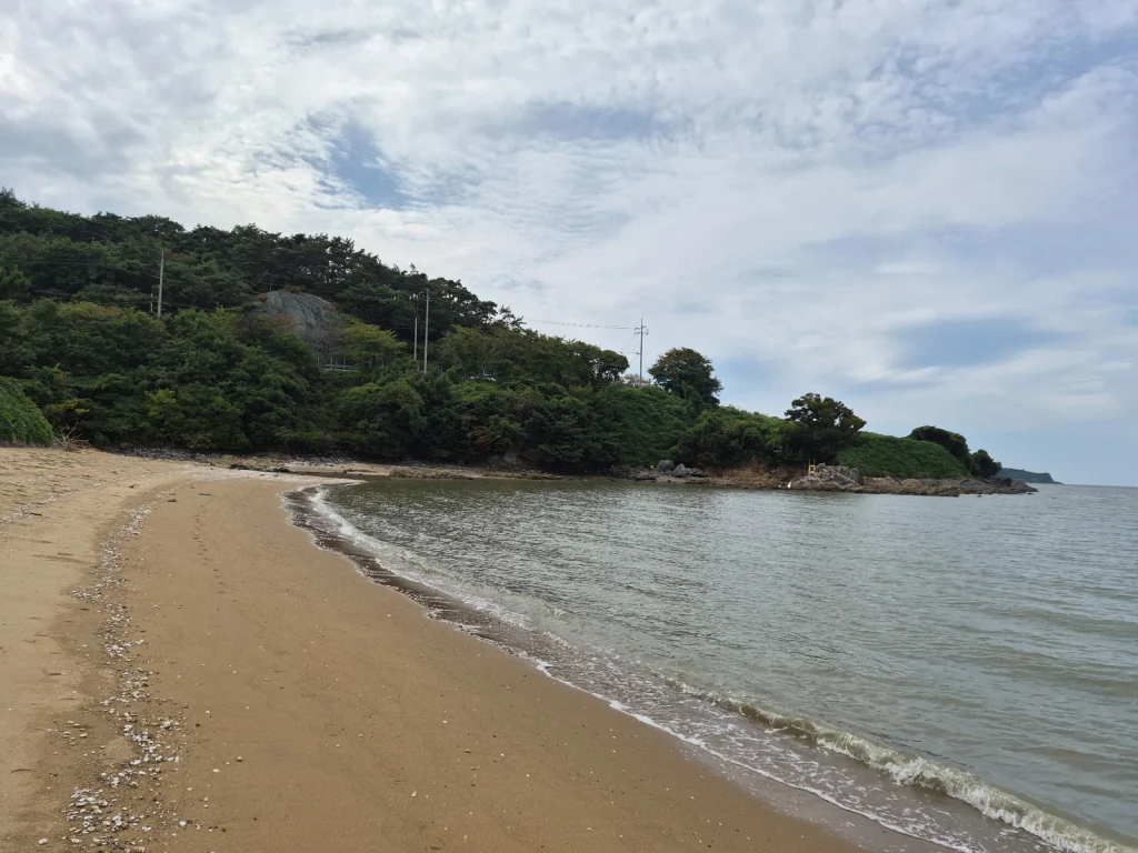 Quiet small beach along the coast of rural Yeonggwang in South Korea