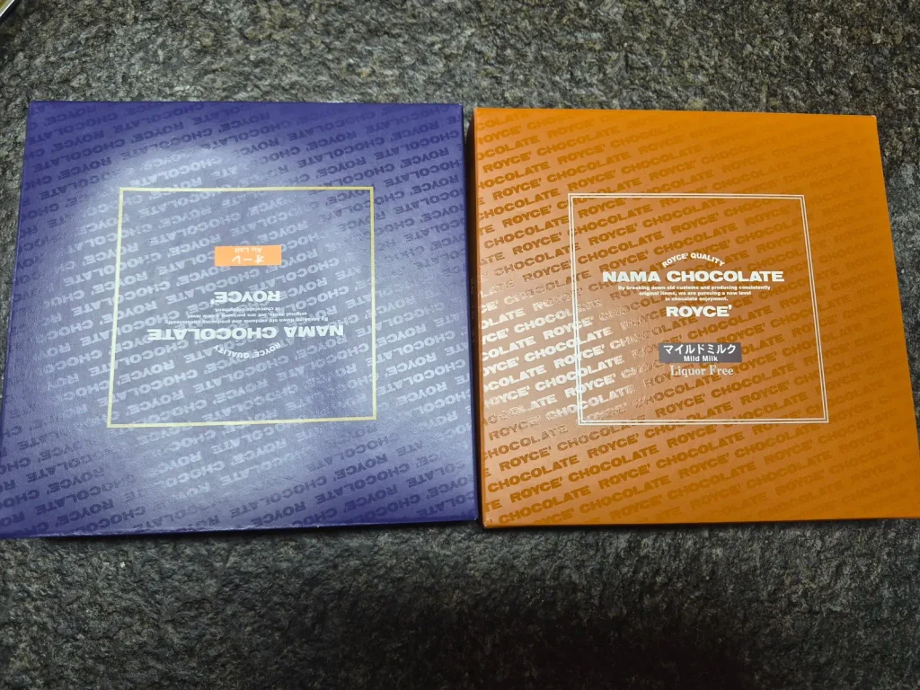 Two boxes of ROYCE nama chocolate from Japan